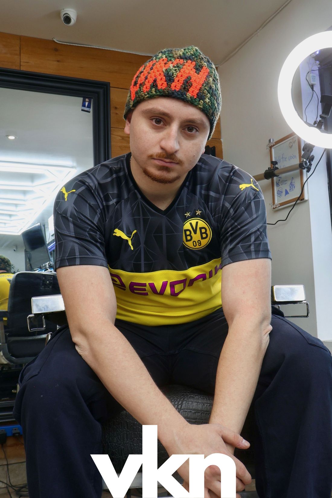 Model in a Borussia Dortmund jersey