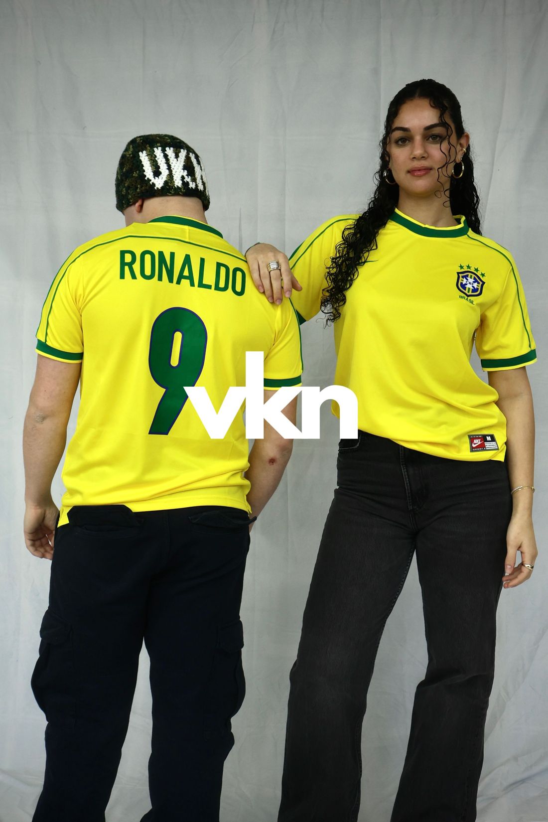 Two friends in Brazil jerseys